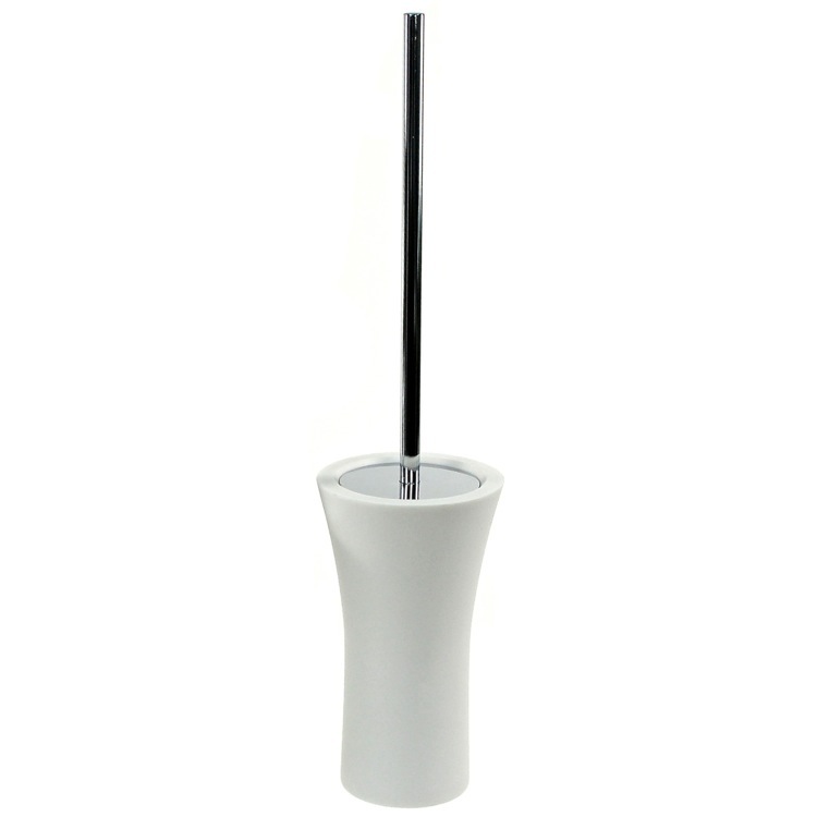 Gedy AU33-02 Toilet Brush Holder, Free Standing, Made From White Stone